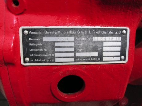 nameplate on tractor